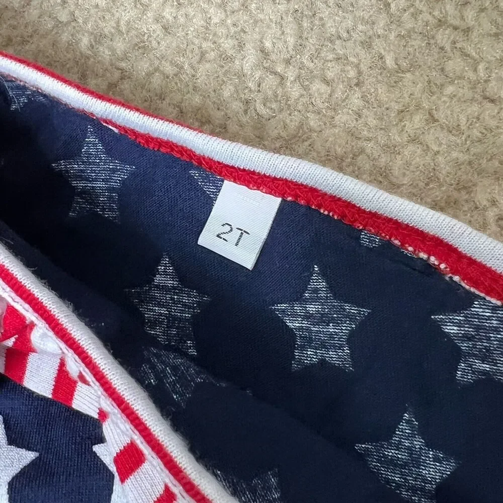 Girls 2T Patriotic Dress Stars And Stripes Sleeveless Summer Red White Blue - Picture 3 of 4